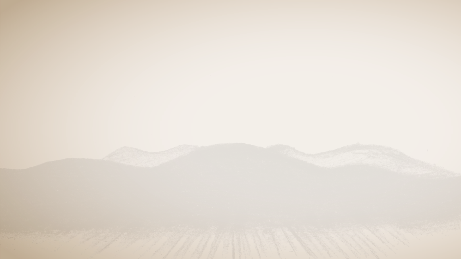 Mountains and wineyard over yellow background